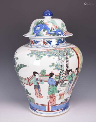 WUCAI PORCELAIN COVERED JINGER JAR