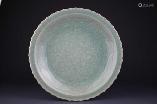 CELADON GLAZED FLOWER PETAL DISH