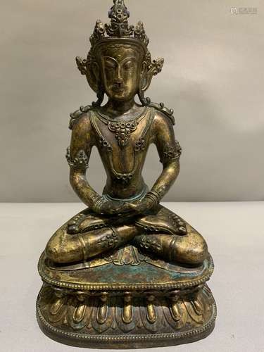 GILT BRONZE FIGURE OF GUANYIN