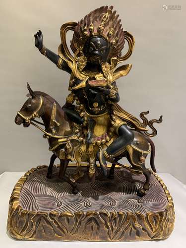 GILT BRONZE FIGURE OF PALDEN LHAMO