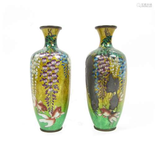 Meiji era A ginbari cloisonné enamel vase