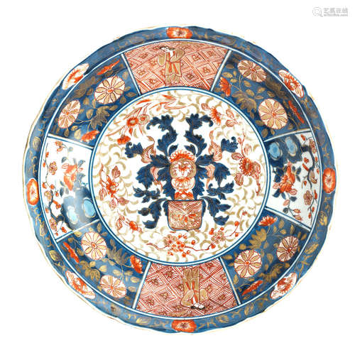 17th century An Imari dish with pseudo armorial decoration