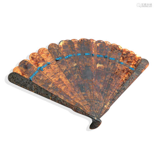 18th century A Canton tortoiseshell brisé folding fan