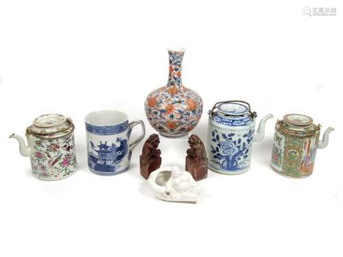 18th century and later A blue and white tankard and other ceramics