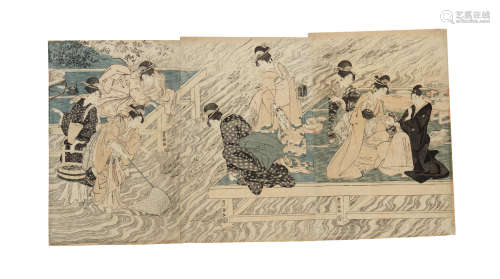 Edo period (1615-1868), circa 1790-1804 Utagawa Toyokuni I (1769-1825), and Chobunsai Eishi (1756-1829)
