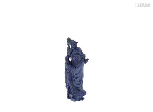 CHINE, moderne  Sculpture de Sage en lapis lazuli