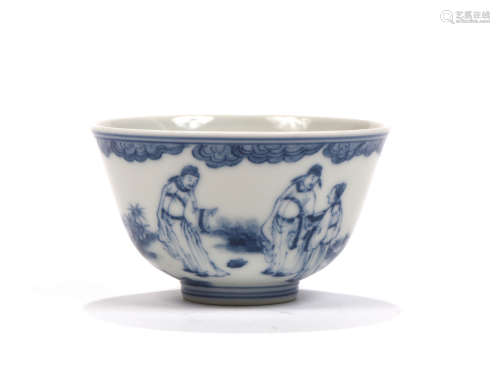 CHINE, moderne  Bol en porcelaine bleu blanc