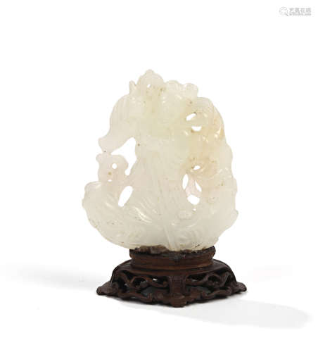CHINE, XVIIIe siècle  Sculpture en jade blanc