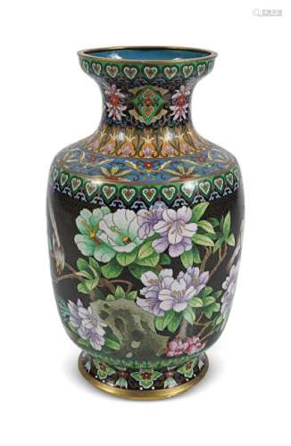CHINESE QING PERIOD CLOISONNÉ ENAMELLED VASE