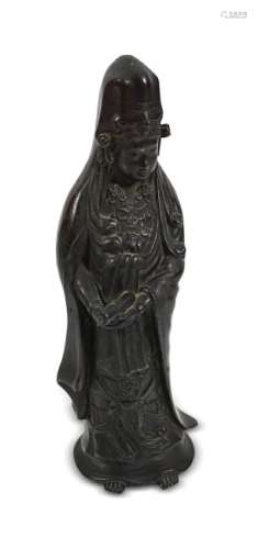 19TH-CENTURY JAPANESE BRONZE FIGURE OF A GUANYIN