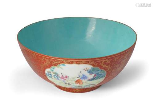LARGE 19TH-CENTURY CHINESE POLYCHROME BOWL
