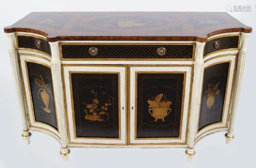 EDWARDIAN GILTWOOD AND PAINTED CABINET