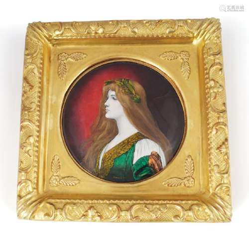 PAIR OF 19TH CENTURY ENAMELLED PORTRAIT PLAQUES