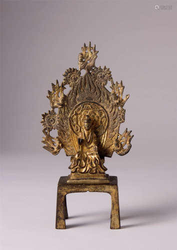 铜鎏金佛像