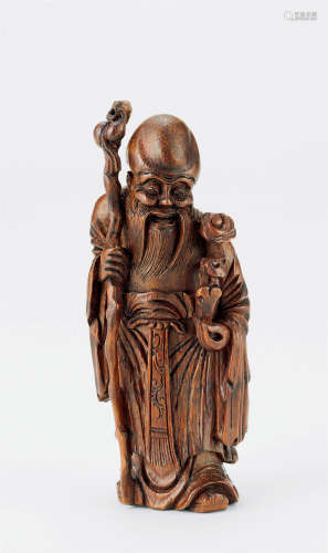 18世纪 竹雕寿星像