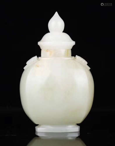 A HETIAN JADE CARVED VASE