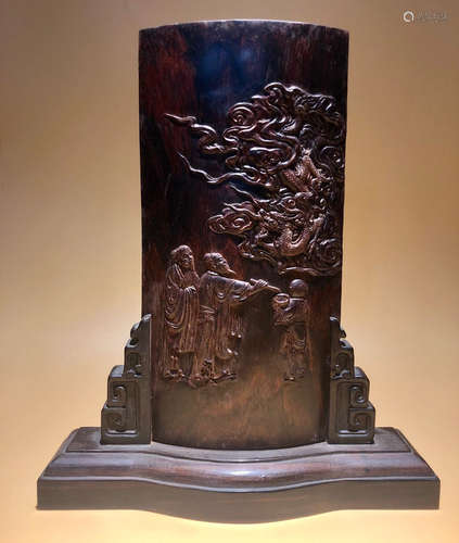 A HAINAN HUANGHUALI WOOD CARVED SCREEN