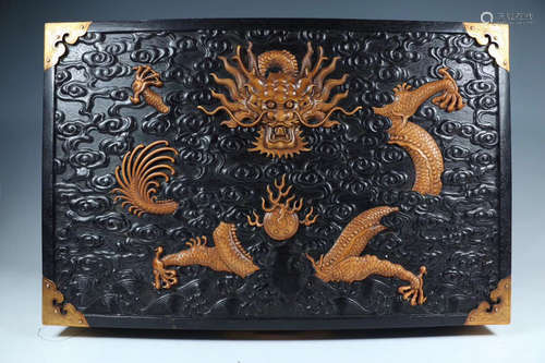 17-19TH CENTURY, A DRAGON PATTERN ROSEWOOD BOX, QING DYNASTY