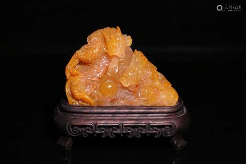 17-19TH CENTURY, A STORY DESIGN SHOU SHAN STONE ORNAMENT, QING DYNASTY