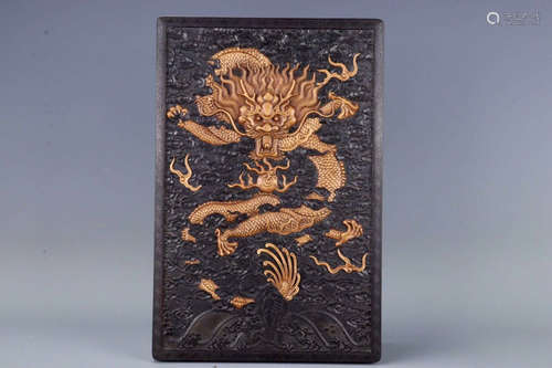 A DRAGON PATTERN OLD ROSEWOOD BOX