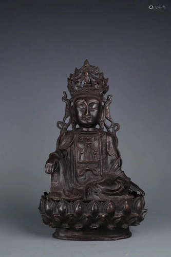 A GUANYIN DESIGN BRONZE FIGURE