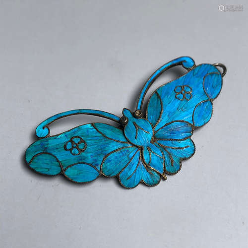 17-19TH CENTURY, A BUTTERFLY DESIGN TIAN-TSUI HAIR ACCESSORY, QING DYNASTY