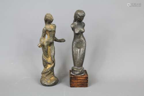 A Miniature Bronze of a Feminine Nude