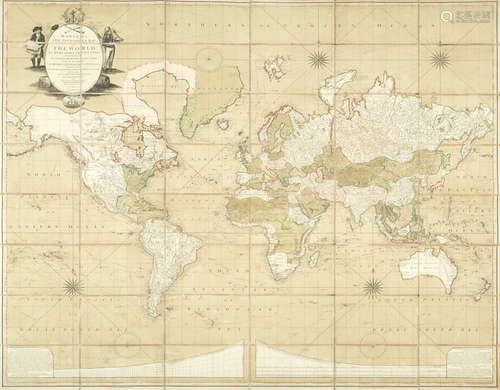 Bowles's New four-sheet Map of the World on Mercator's Projection... Together with all the New Discoveries and most interesting Tracks of those eminent Circumnavigators Cook, Byron, Bougainville, Perouse, Vancouver &c., Bowles and Carver, [c.1795] BOWLES (CARINGTON)