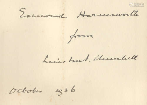 Marlborough. His Life and Times, 4 vol., FIRST EDITION, AUTHOR'S PRESENTATION COPIES TO LORD ROTHERMERE, inscribed in the first three volumes respectively: 