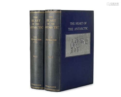 The Heart of the Antarctic,  being the Story of the British Antarctic Expedition 1907-1909, 2 vol., FIRST EDITION, AUTHOR'S PRESENTATION COPY, William Heinemann, 1909 SHACKLETON (ERNEST)