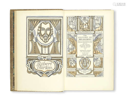 BURTON (ROBERT) The Anatomy of Melancholy, NUMBER 18 OF 40 COPIES PRINTED ON JAPON VELLUM, SIGNED BY THE ILLUSTRATOR, Nonesuch Press (2) NONESUCH PRESS - E. MCKNIGHT KAUFFER