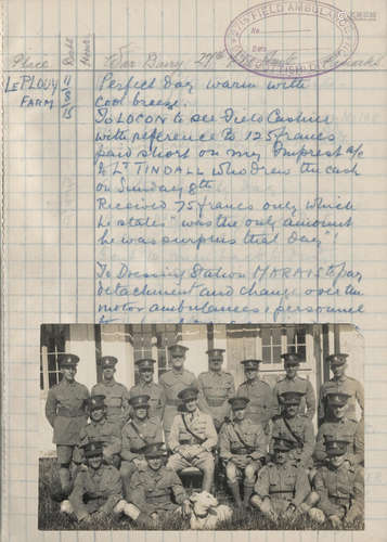 War diaries of Lt. Colonel O.W.A. Elsner, commanding officer of the 27th Field Ambulance, R.A.M.C., covering the period 7 May to 7 November 1915, 2 vol., [1915]; and a collection of other material (see below) relating to Elsner's wartime service (quantity) WORLD WAR I - ROYAL ARMY MEDICAL CORPS