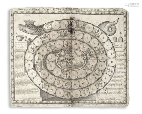 Bowles's Royal Pastime of Cupid, or Entertaining Game of the Snake, Carington Bowles..., No. 69 in St. Pauls Church Yard, [c.1784] MAP GAME - GAME OF THE SNAKE