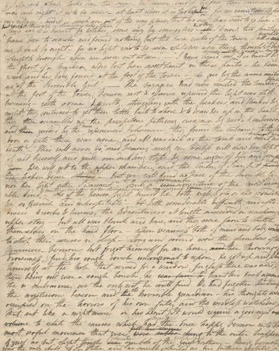 Autograph draft of the second portion of her story 'The Invisible Girl by the Author of Frankenstein', with autograph revisions throughout, [July 1832] SHELLEY (MARY WOLLSTONECRAFT)