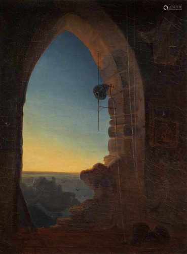 BERNHARD STANGE1807 Dresden - 1880 SindelsdorfDas Abendläuten Öl auf Leinwand. 42 x 33 cm (R. 55 x