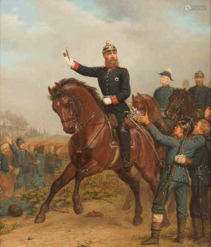 FRIEDRICH EMIL KLEIN1841 Elberfeld - 1921 DüsseldorfKaiser Friedrich Wilhelm III zu Pferde Öl auf