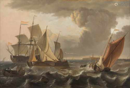 LUDOLF BACKHUYSEN (NACHFOLGER)1631 Emden - 1708 AmsterdamSCHIFFE VOR ENKHUIZEN Öl auf Leinwand (