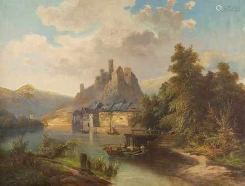 AD. FOURNIERTätig Ende 19. Jh.Altes Schloss bei Zell an der Mosel Öl auf Leinwand. 79 x 104 cm (R.