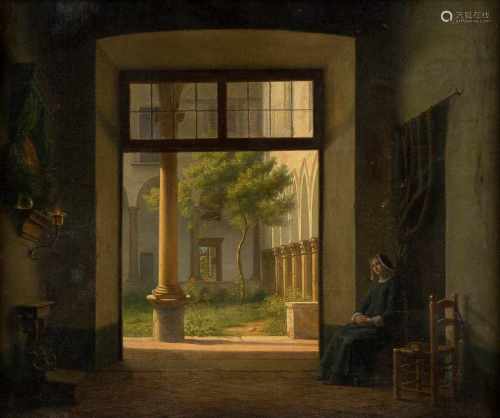 HENRY JOSEPH FRADELLE1778 Lille - 1865 LondonKlosterfrieden Öl auf Leinwand (doubl.). 45,5 x 55,5 cm