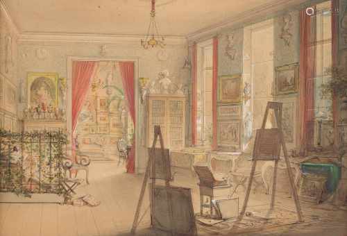 CASPAR JOHANN NEPOMUK SCHEUREN (UMKREIS)1810 Aachen - 1887 DüsseldorfDas Atelier von Maler