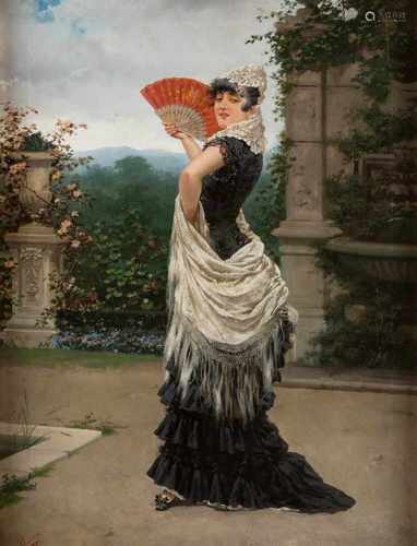 JOSEP LLOVERA BOFILL1846 Reus - 1896 BarcelonaDie Flamenco-Tänzerin Öl auf Leinwand. 60 x 81 cm (