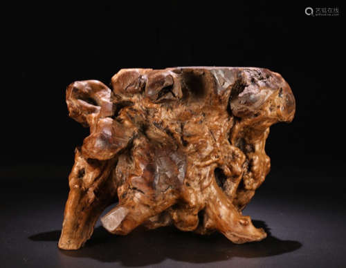 A GENLIU WOOD CARVED WRAPPED NATURE SHAPED CHAIR