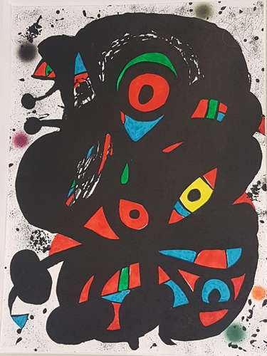 Miró, Jean (1893-1983) - Sans Titre, original lithograph from the serie ''Strindberg<br />Mappen'' 1976, total edition 125 ex., numbered 'H.C. I / XXV ', signed, WV: M-1104, print: Atelier Polígrafa, Barcelona, publisher: Galerie Börjeson, Malmö, Sheet: about 75x55cm, framed under glass