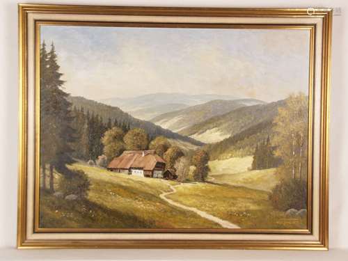 Wegener, Georg (1917 Magdeburg - ?, deutscher Landschaftsmaler des 20. Jh.) -<br />Schwarzwaldpanorama, Öl auf Leinwand, unten rechts signiert 