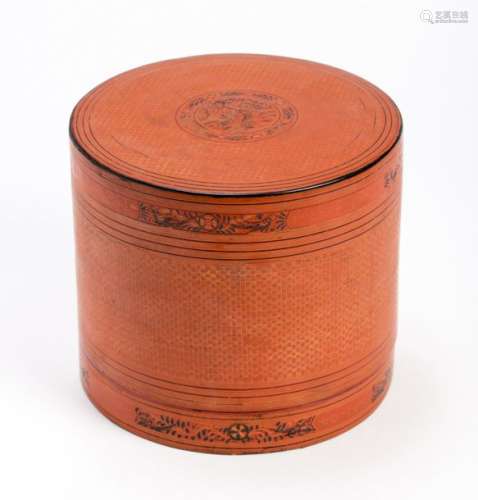 A BURMESE LACQUERED BAMBOO BETEL (KUNI IT) BOX, 1ST HAL…