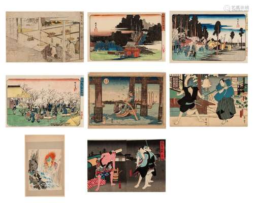 EIGHT JAPANESE COLOR WOODBLOCK PRINTS, 19TH 20TH CENTUR…