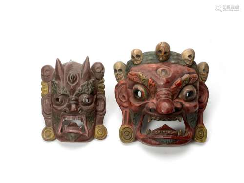 TWO TIBETAN MASKS – 1900 1930