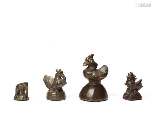 FOUR BURMESE OPIUM WEIGHTS, 19TH CENTURY