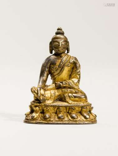 A TIBETAN MINIATURE BRONZE OF BHAISAJYAGURU, 18TH 19TH …