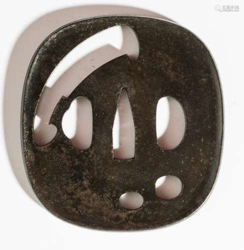 A TSUBA WITH NATA (CLEAVES)